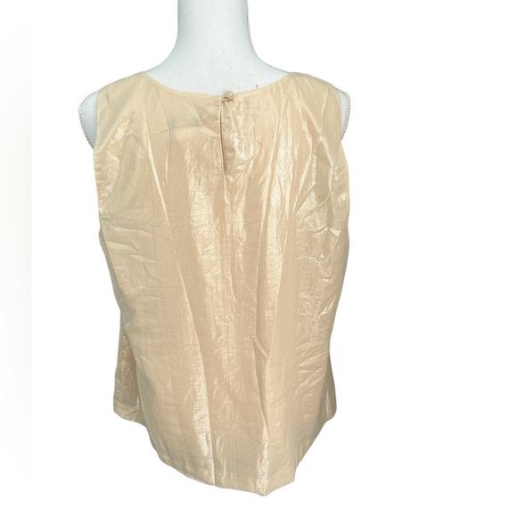 J. Crew sleeveless, shimmering gold tank, size 14, cotton, lined and lovely. - Picture 4 of 10